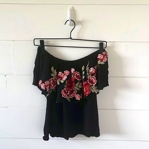 Off the shoulder rose top